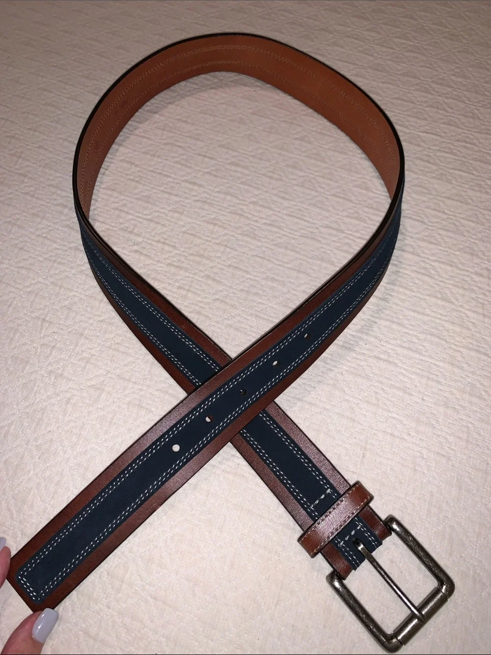 Johnston and Murphy, black and brown belt, leather and suede size 36